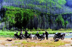 Stopping beside a fork of the Flathead River just west of Glacier.