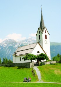 The church in the small Swiss village of Valendas.