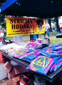 Strictly Hodaka T-shirt, parts and accessories kiosk.
