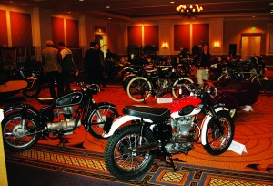 The motorcycles for the Bonhams & Butterfield auction were all in one of the hotel’s ballrooms.