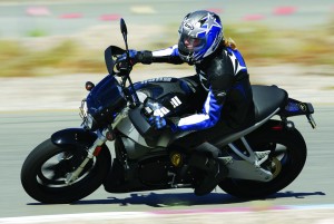 The author slicing around the track on a Buell Lightning CityX.