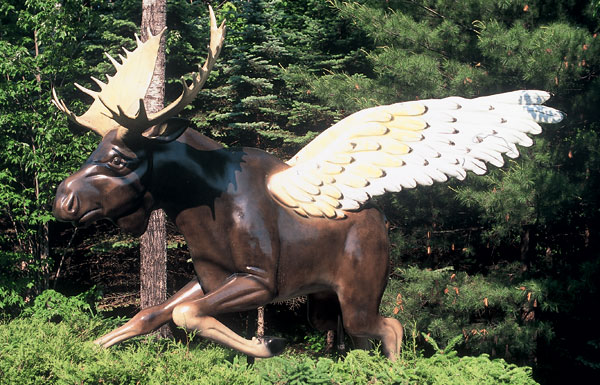 Fanciful moose statue