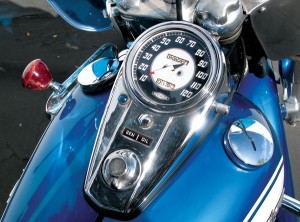 1949 Harley-Davidson Hydra-Glide tank-mounted speedometer
