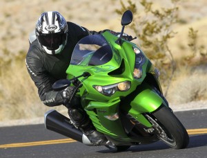 2012 Kawasaki Ninja ZX-14R: Despite its size and weight, the ZX-14R is quite nimble on a curvy road.