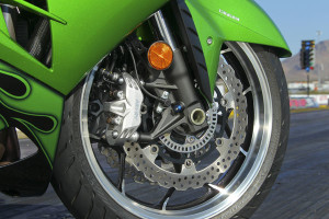 2012 Kawasaki Ninja ZX-14R: New wheels are 3 lbs. lighter overall; total curb weight is up about 20 lbs.