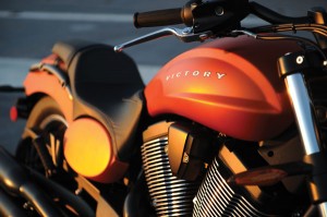 2013 Victory Judge: The deeply sculpted tank has minimalist graphics.