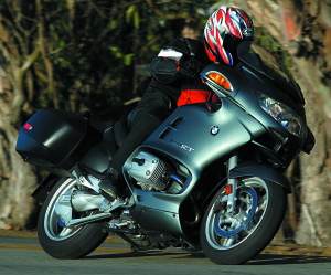 The RT’s rider sits fairly forward and upright, and is able to flick the bike into turns.