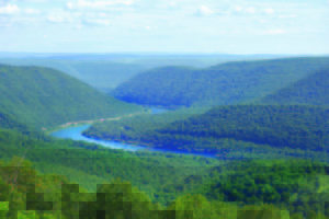 One of the many endless views from Hyner View State Park’s overlooks, high above the West Branch of the Susquehanna River.