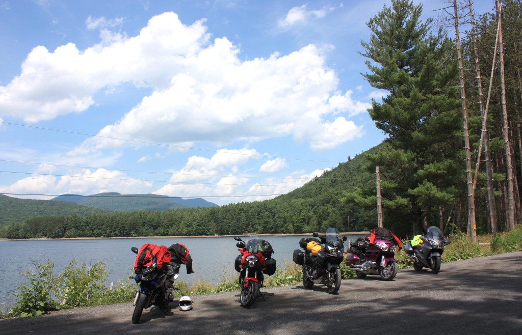 Skies were fair at this mid-day rest stop along Cooper Lake, the largest natural lake in the Catskills. 
