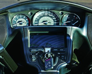 Instrumentation on the Gold Wing has a traditional, automotive appearance. Navigation system is optional.