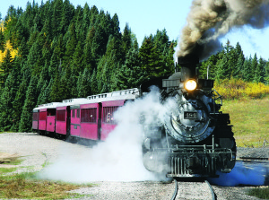 The Cumbres & Toltec Scenic Railway steam train is about to flatten my quarter.