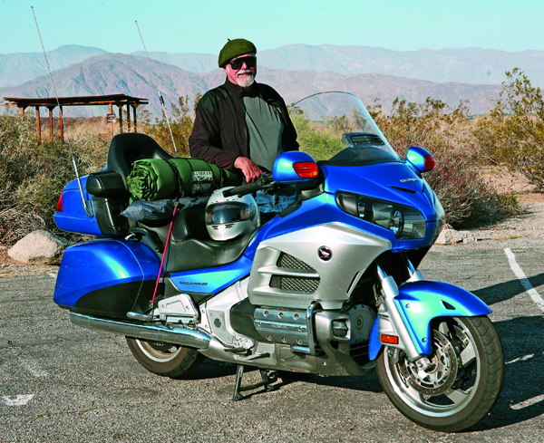 When you’re a big guy, a big bike like the Honda Gold Wing GL1800 carries all of your camping gear.