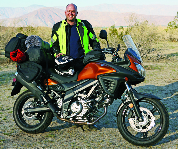 With a Ventura Mistral bag fitted in back, the V-Strom 650 hauled Greg and the giant Redverz tent quite well.