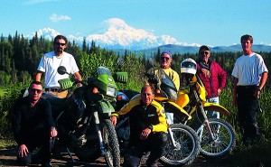 The group (left to right): Steve, Chad, Larry, Rick, Bob and Phil) pose with Mount McKinley behind us…still about 60 miles off!