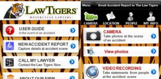Screen shot of the new Law Tigers mobile application