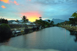 Twilight over the 400-year-old town of Paraty.