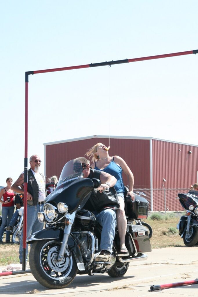 Taking a bite out of the bike game action at Kelly's Biker Palooza