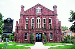 The Shelby County Courthouse in Center, Texas.