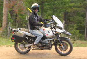 Jim's wife Jeannie snapped this photo of him as he came back from watching the fire. It was his final ride on the 1150 GS Adventure.