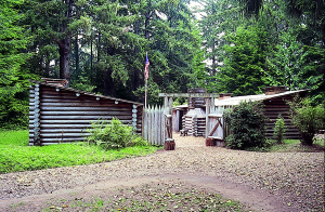 Fort Clatsop. Full-size reproduction of the actual Fort built by the Lewis & Clark Expedition.