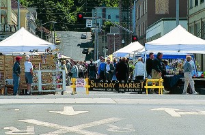 The Astoria Street market—with fresh seafood and live music.