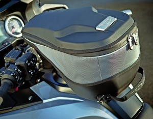Triumph offers many Trophy-specific touring accessories, such as this tankbag.