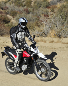 Stand-up riding feels very natural on the Husqvarna TR650 Terra.