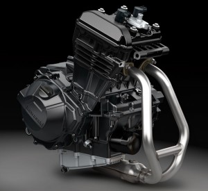 More than half of the Ninja 300's parallel twin is new; a longer stroke increased displacement from 249cc to 296cc.
