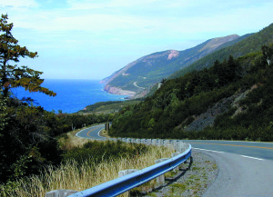Part of the Cabot Trail winding through the highlands on Cape Breton Island.