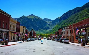 he idyllic resort town of Telluride is in a box canyon surrounded by the Sneffels Mountain Range.