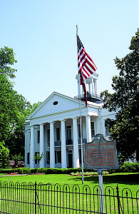The 1857 courthouse in Raymond, Mississippi, was used as a hospital during the Civil War.