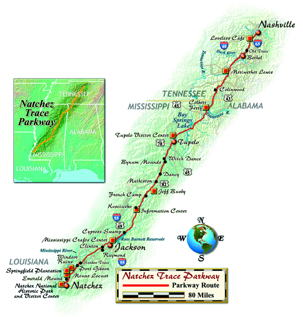 Natchez Trail Map