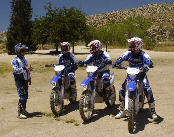 Gary LaPlante providing instruction to my brother, my friend and me at MotoVentures.