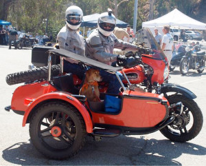 A Sidecar with Attitude: Tucson, Arizona, engineer Mitch Hart took a new 2009 XR1200, bought a welder and started modifying, then added a Ural sidecar for his dog Sally. He molded two factory seats together to make a wider comfy saddle for himself and wife Reesa. “Harley didn’t make an off-road dual-sport so I kinda made one myself. It’s fun and it’s fast.” 