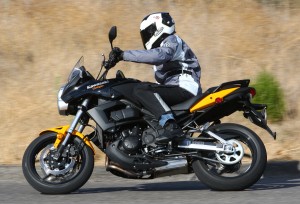 With its tight geometry, stiff suspension and 17-inch front wheel, the Versys is fun in the turns.