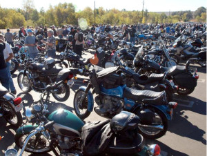 It was chrome to shining chrome as far as the eye could see…in any direction! All brands welcome! Well over 1000 bikes filled the parking area to overflow capacity at the 33rd Annual Los Angeles All-British Hansen Dam Ride.