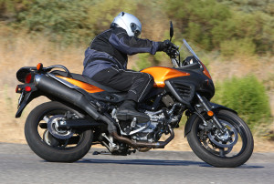 The Suzuki V-Strom 650 has standard ABS, and for 2012 gets two-tone paint. and softer styling.
