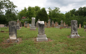 This old burial ground along Calfkiller River is called the France Cemetery, and the burying began in 1858.