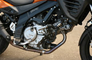 V-Strom’s 645cc V-twin generates 66.2 horsepower, the highest among our group.