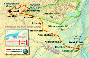 A map of the route taken by Bill Tipton, compartmaps.com.