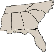 Southeast Touring by Region/State Map