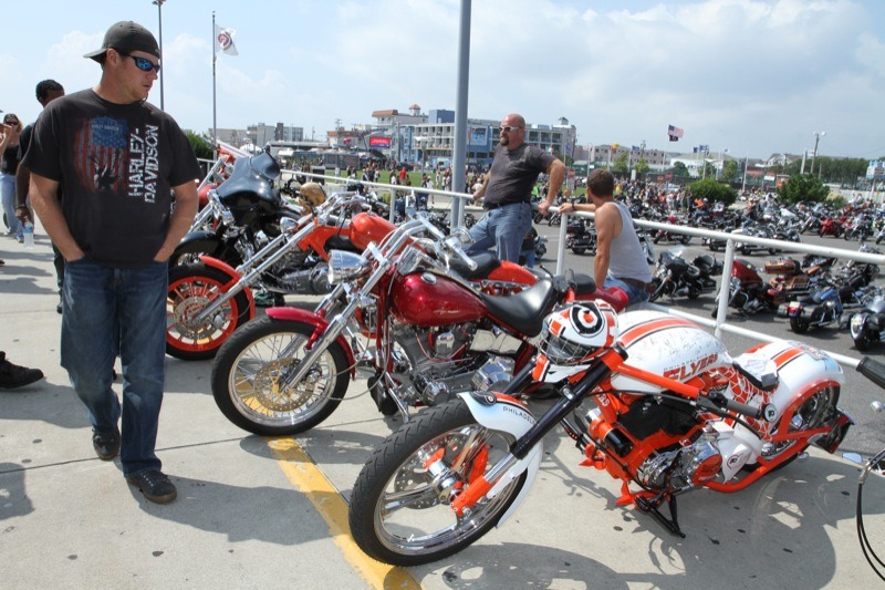 A wide variety of custom motorcycles lined the boardwalk for the inaugural Roar to the Shore Custom Bike Show