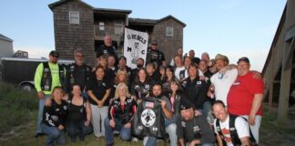 13 Rebels MC members and their families at the Outer Banks of North Carolina in April 2012