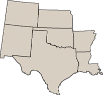 West Central Touring by Region/State map