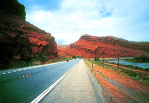 Typical red rock canyon in Wyoming.