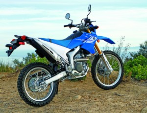 The lanky WR250R shows off a cast and forged aluminum frame, tucked in exhaust and copious ground clearance.