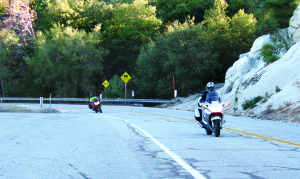 Byron Burnham and Ed Wong ride the Banning-Idyllwild Panoramic Highway in California. (PHOTO BY ADAM HAISTEN)