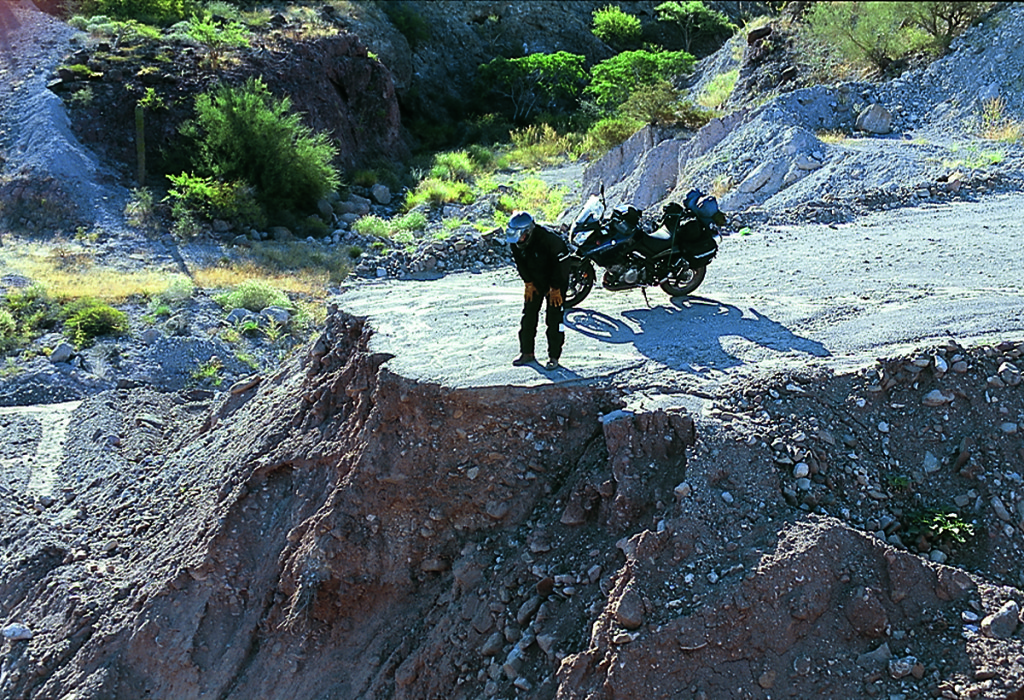 Sometimes a road ends rather abruptly, which is why riding at night can be a bad idea.