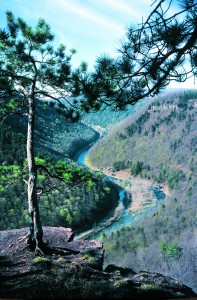 Pine Creek Gorge Canyon begins south of Ansonia along U.S. Route 6 and continues for approximately 47 miles.