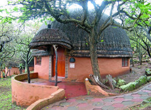 Shakaland Resort beehive guest hut.